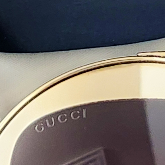 Gucci Gold GG0105S Gradient Round Sunglasses With Case, pouch and Dust cloth New - Picture 9 of 16